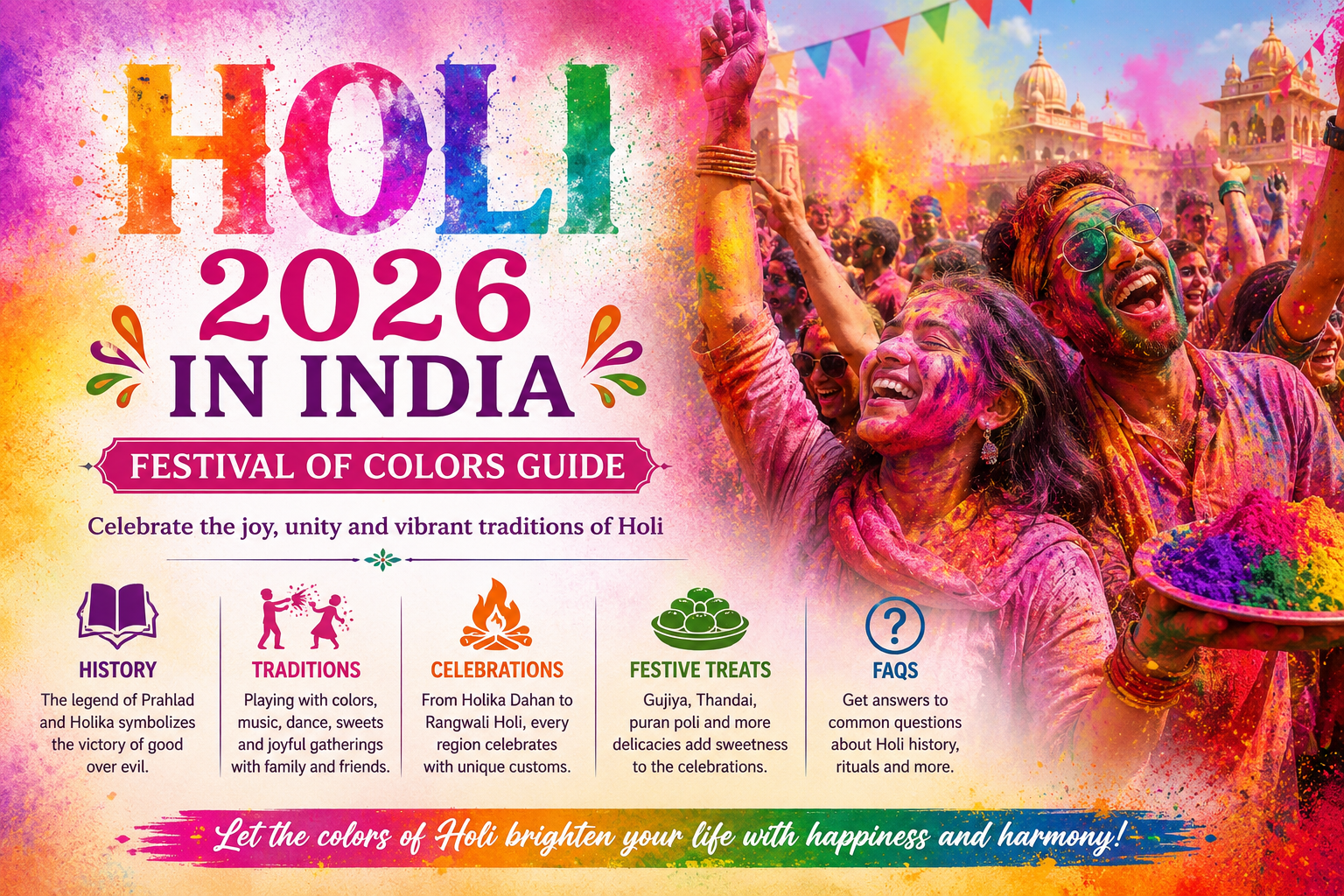 Holi 2026 in India: History, Festival of Colors, Traditions & Celebration Guide