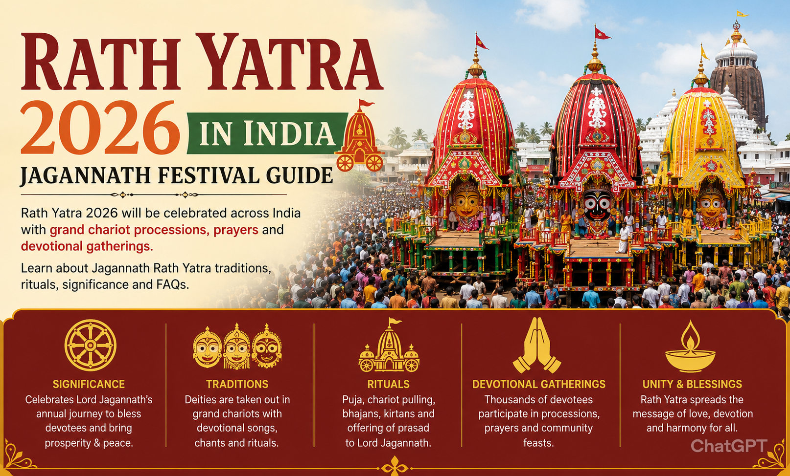 Rath Yatra 2026 in India: Date, History, Jagannath Puri Festival, Rituals & Celebration Guide