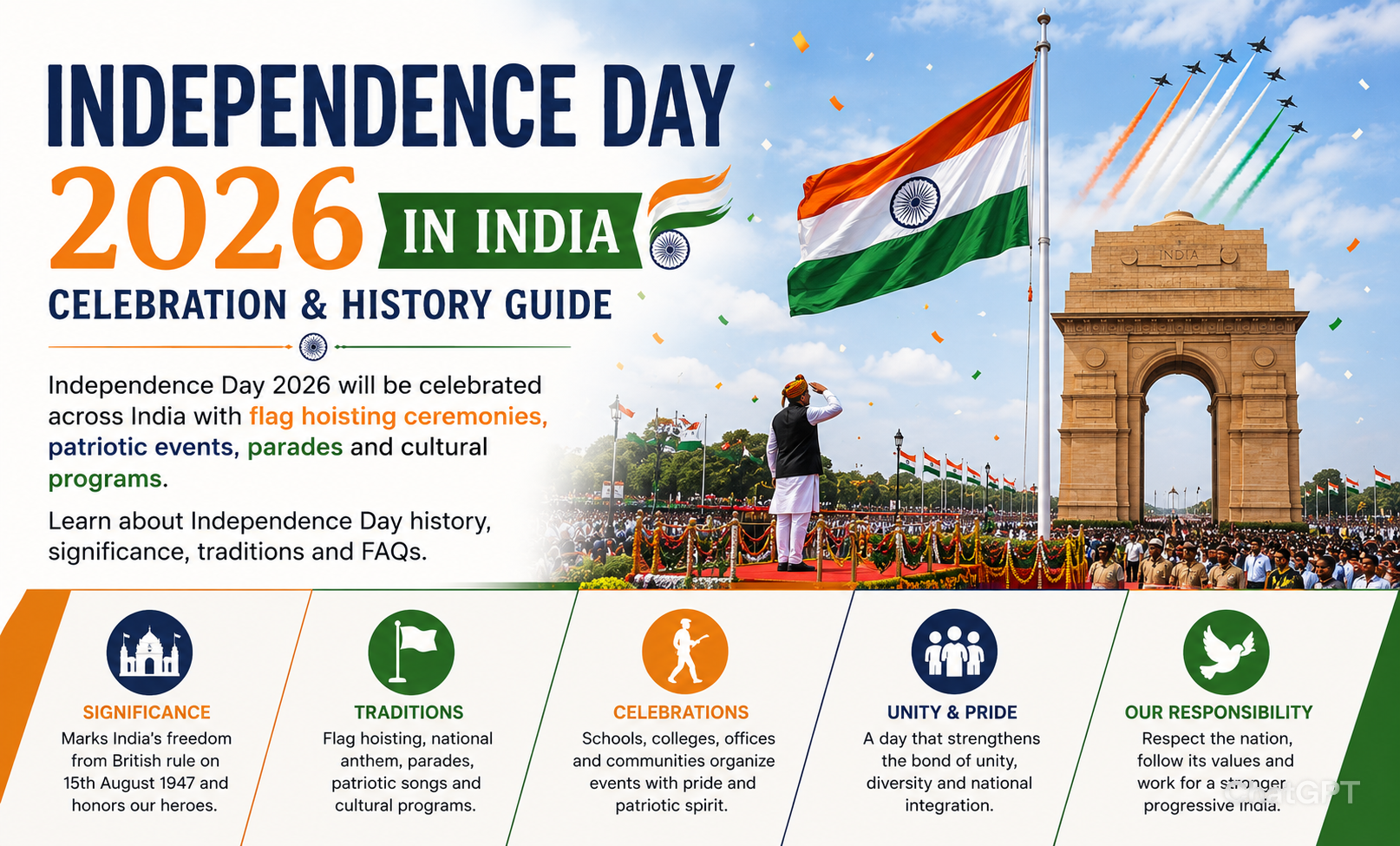 Independence Day 2026 in India: Date, History, Significance, Celebrations & Flag Hoisting Guide