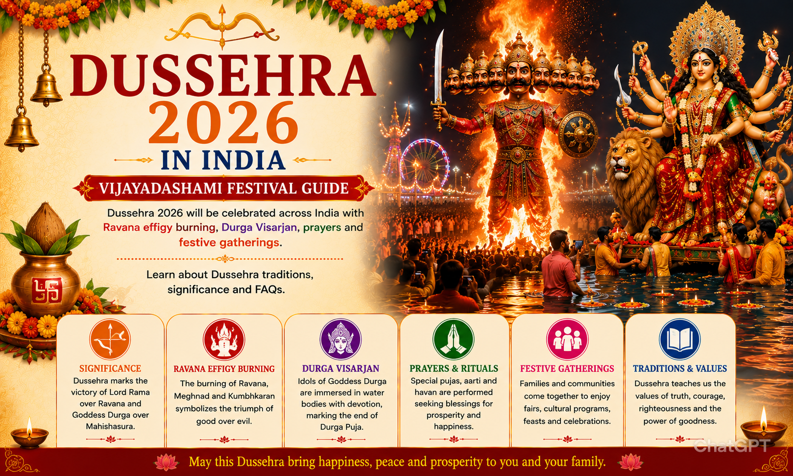Dussehra 2026 in India: Date, History, Vijayadashami Rituals & Celebration Guide