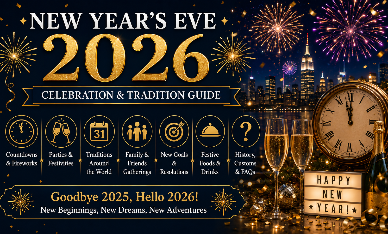 New Year’s Eve 2026: Date, Traditions, Celebrations, Fireworks & Countdown Guide