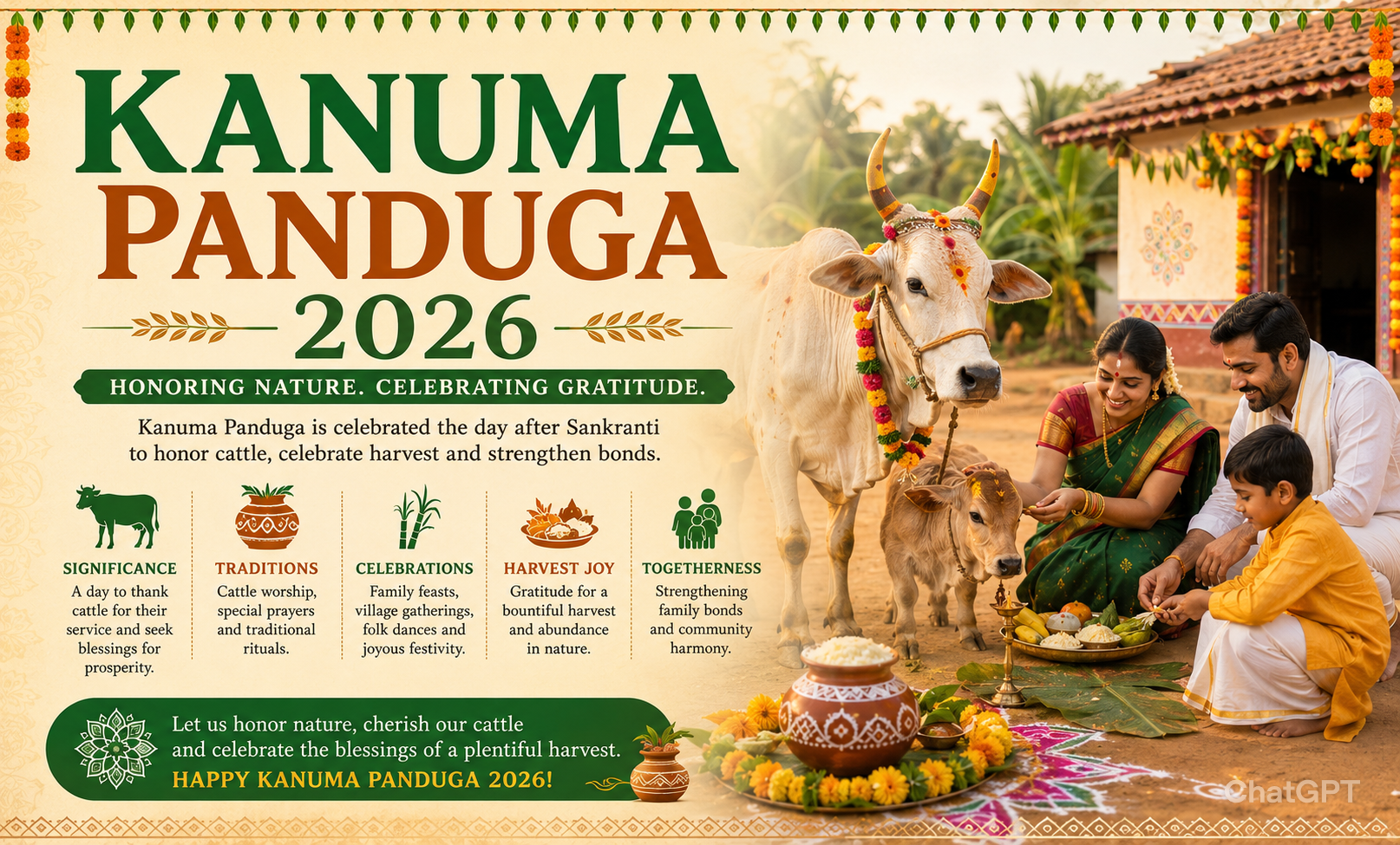 Kanuma Panduga 2026: Date, Significance, Traditions, Pongal Celebrations & Rituals Guide