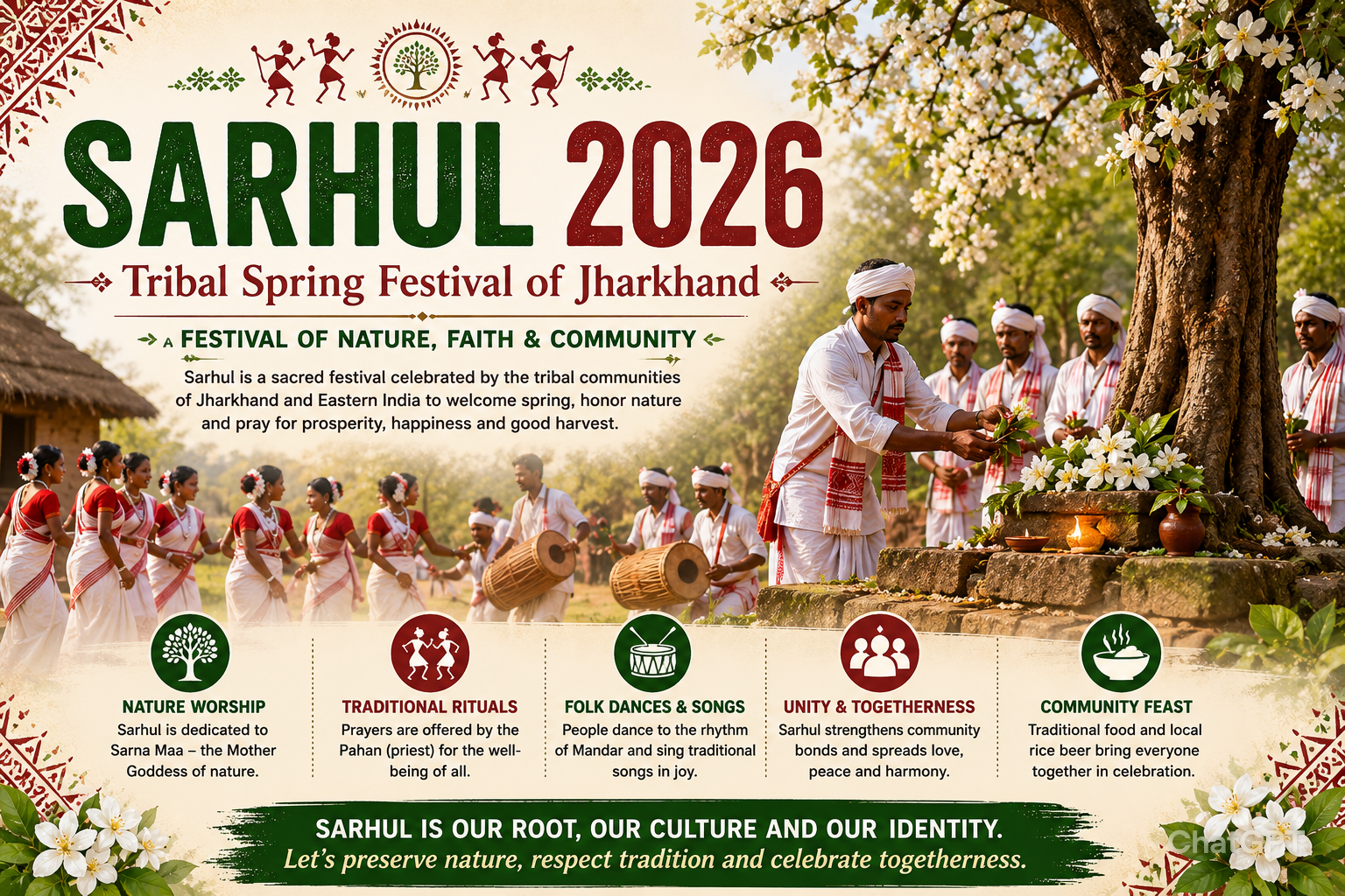 Sarhul Festival 2026: Date, Tribal Traditions, Significance & Celebration Guide