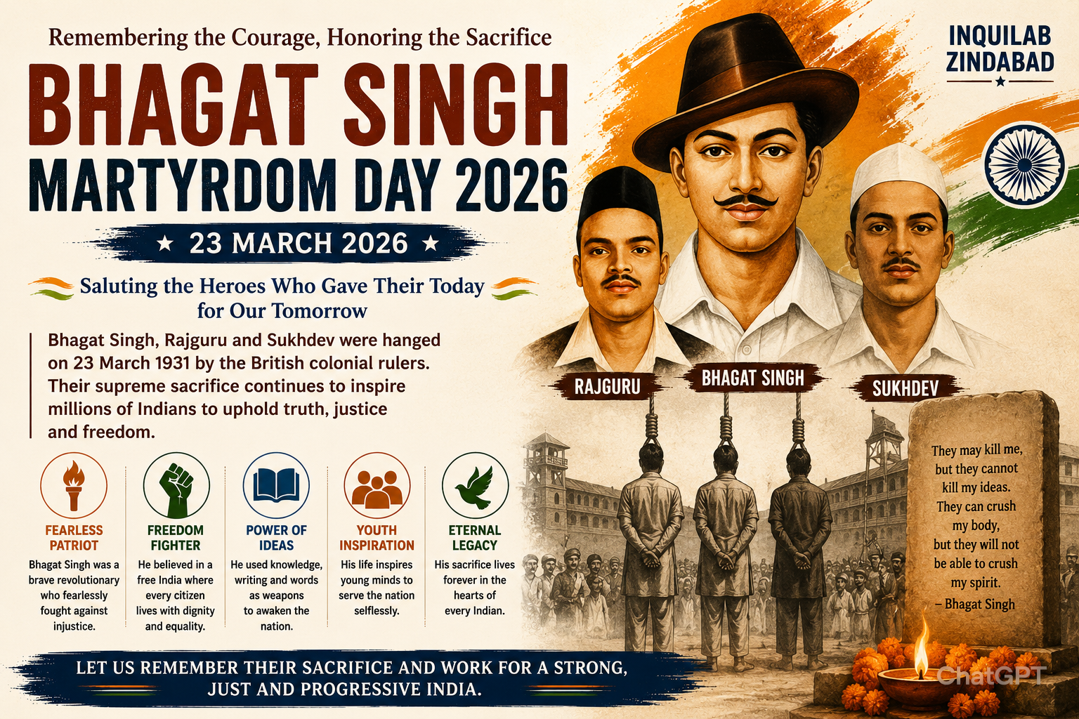 Bhagat Singh Martyrdom Day 2026: History, Significance, Shaheed Diwas & Tribute Guide