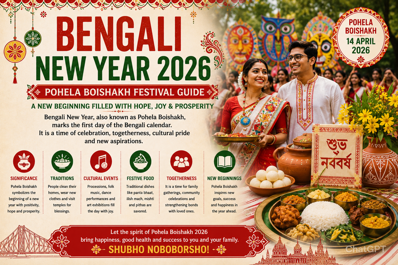 Bengali New Year 2026: Pohela Boishakh Date, Traditions, Significance & Celebration Guide
