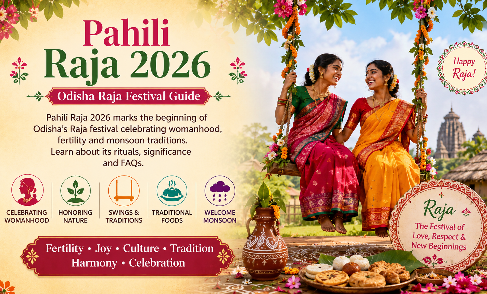 Pahili Raja 2026: Date, Odisha Raja Festival Traditions & Celebration Guide