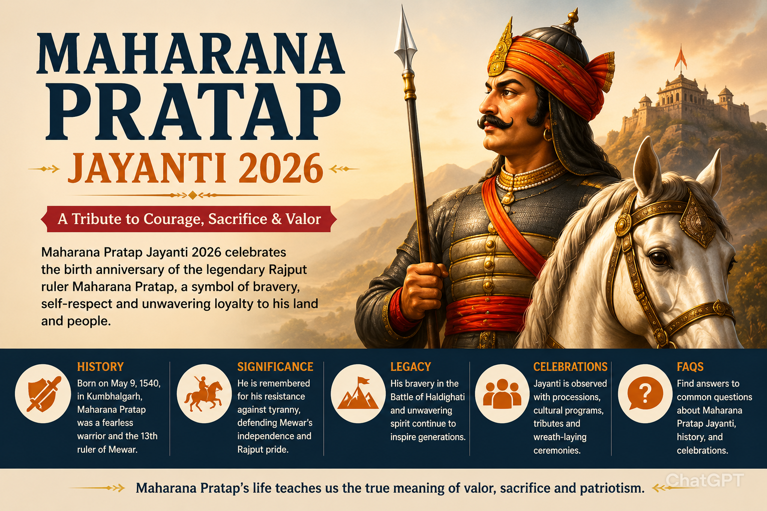 Maharana Pratap Jayanti 2026: History, Significance, Celebrations & Legacy of the Rajput Warrior