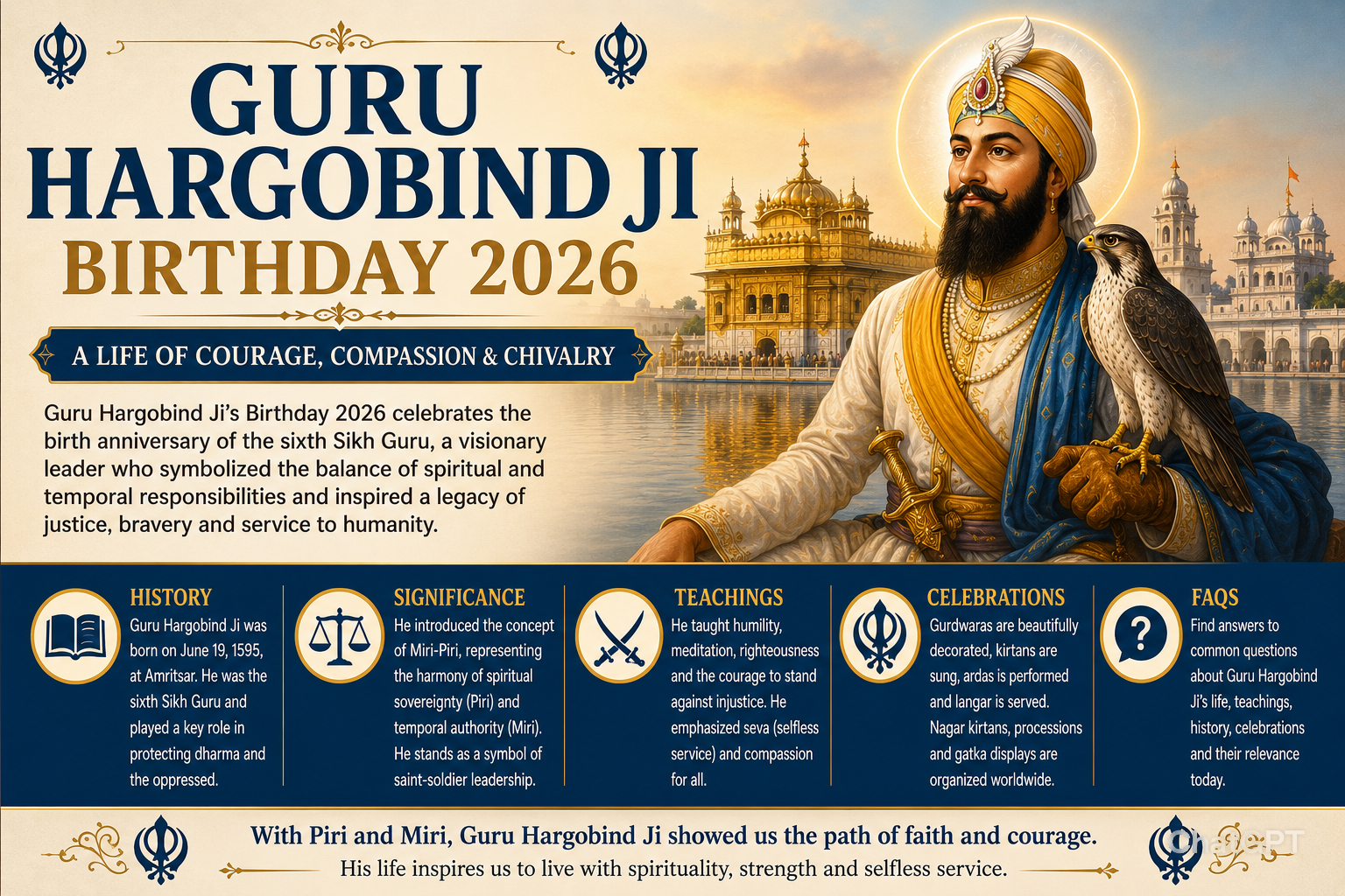 Guru Hargobind Ji’s Birthday 2026: History, Significance, Teachings & Celebrations