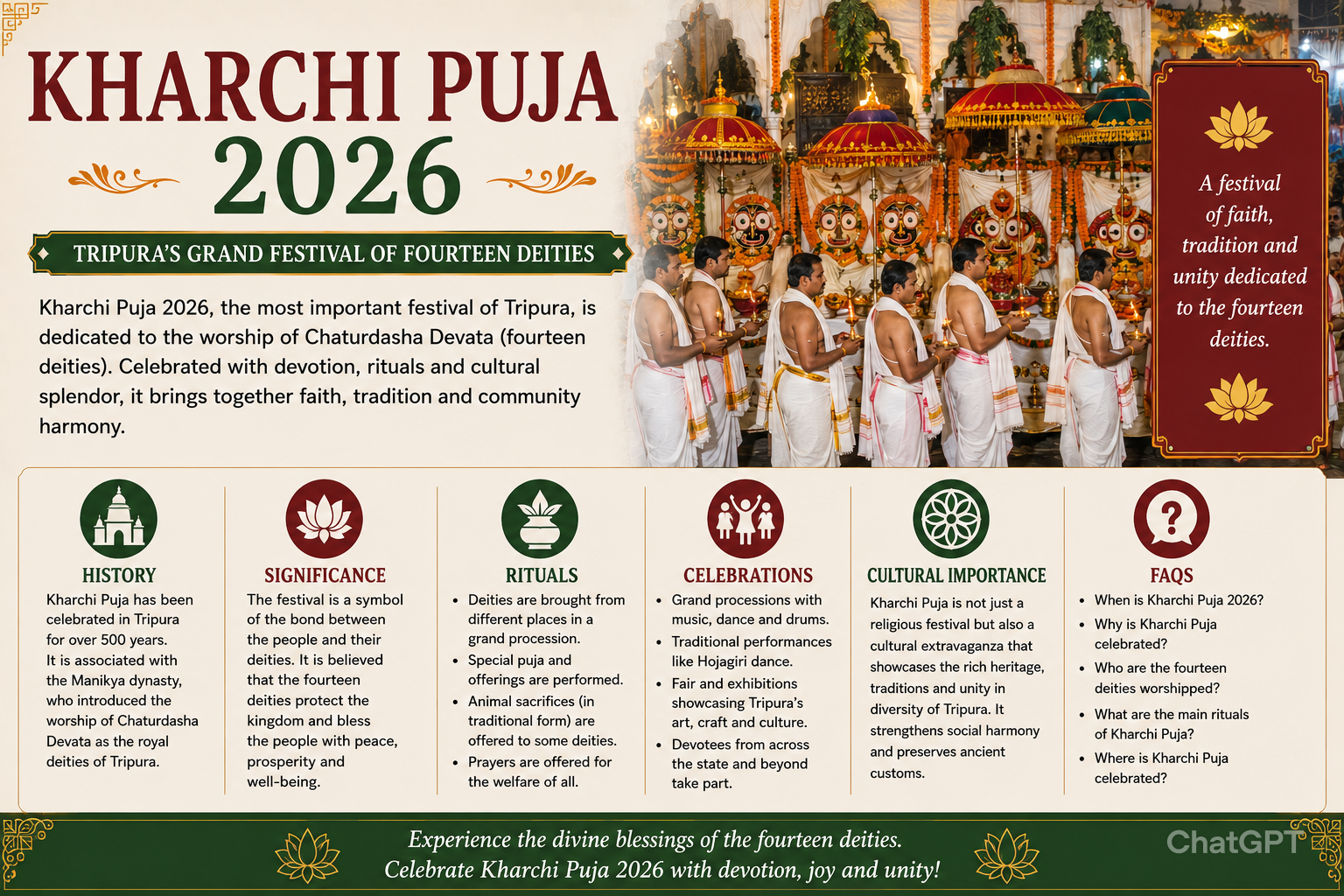 Kharchi Puja 2026: History, Significance, Rituals & Tripura Festival Guide