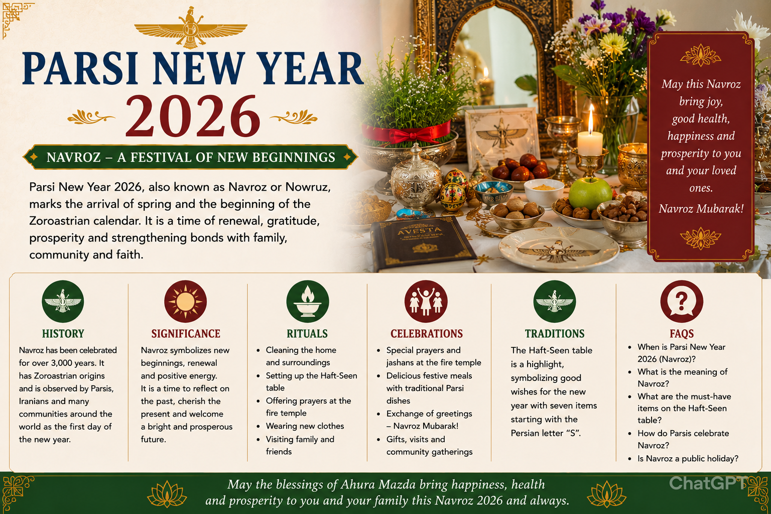 Parsi New Year 2026: History, Significance, Traditions & Navroz Celebrations