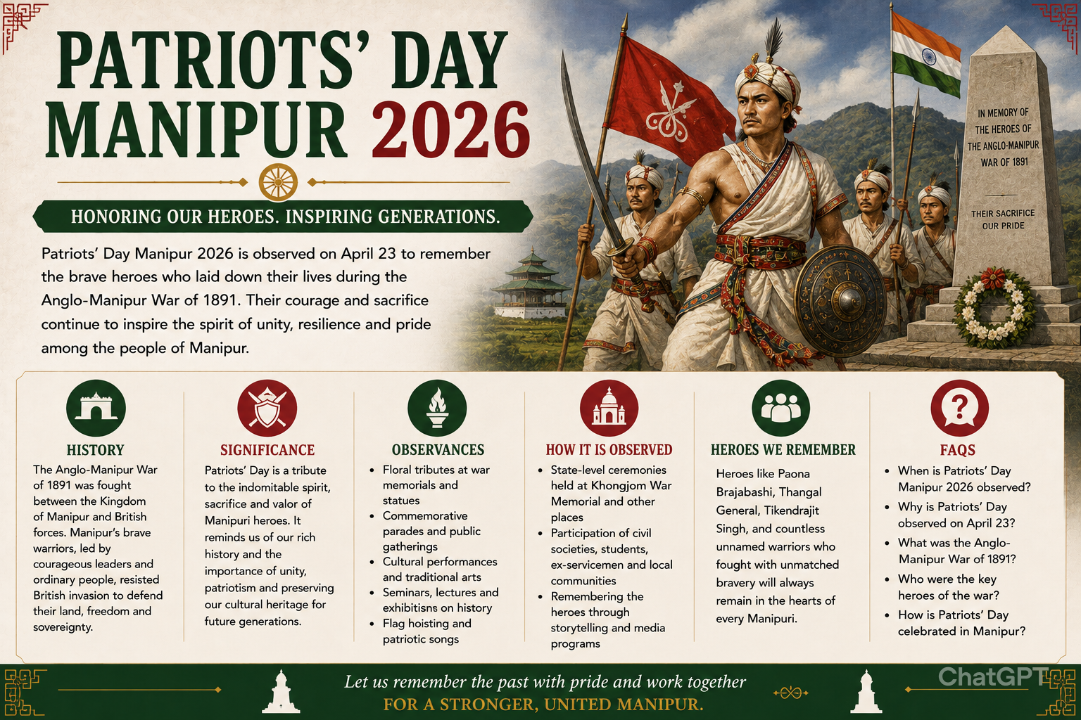 Patriots’ Day Manipur 2026: History, Significance, Anglo-Manipur War & Observance