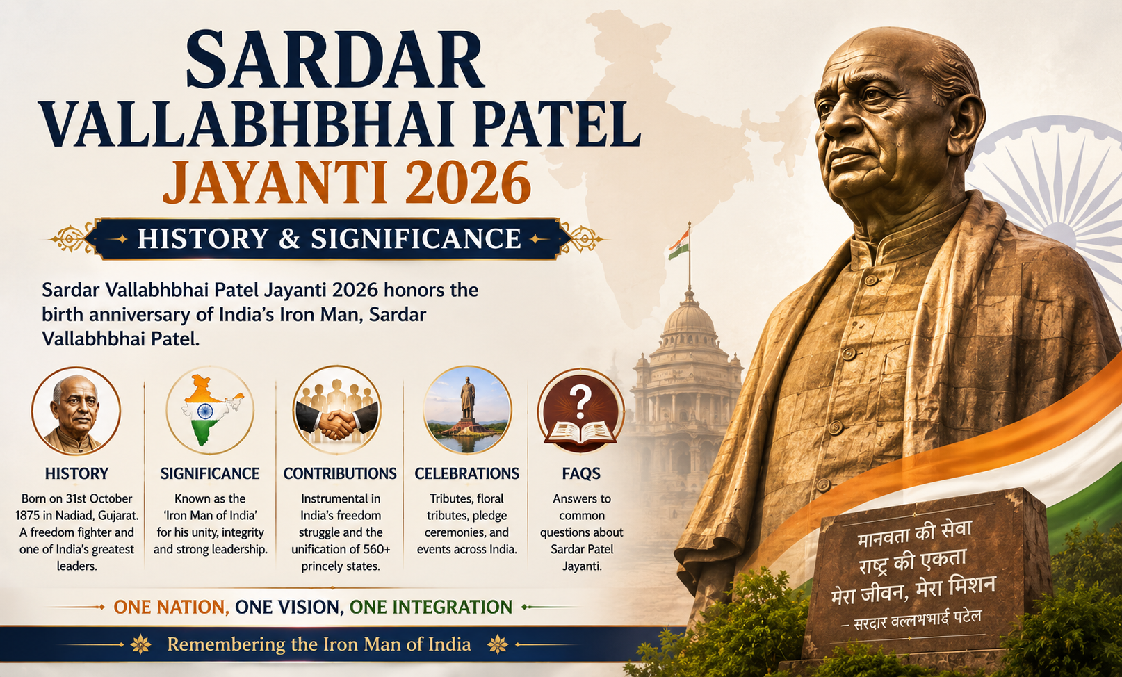 Sardar Vallabhbhai Patel Jayanti 2026: History, Significance & National Unity Guide