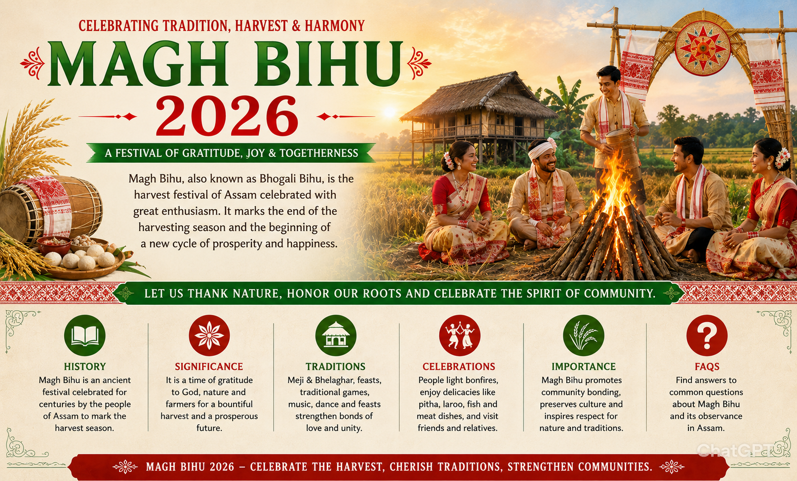 Magh Bihu 2026: History, Significance, Celebrations & Traditions