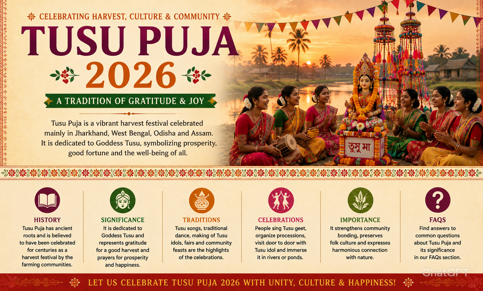 Tusu Puja 2026: History, Significance, Celebrations & Traditions