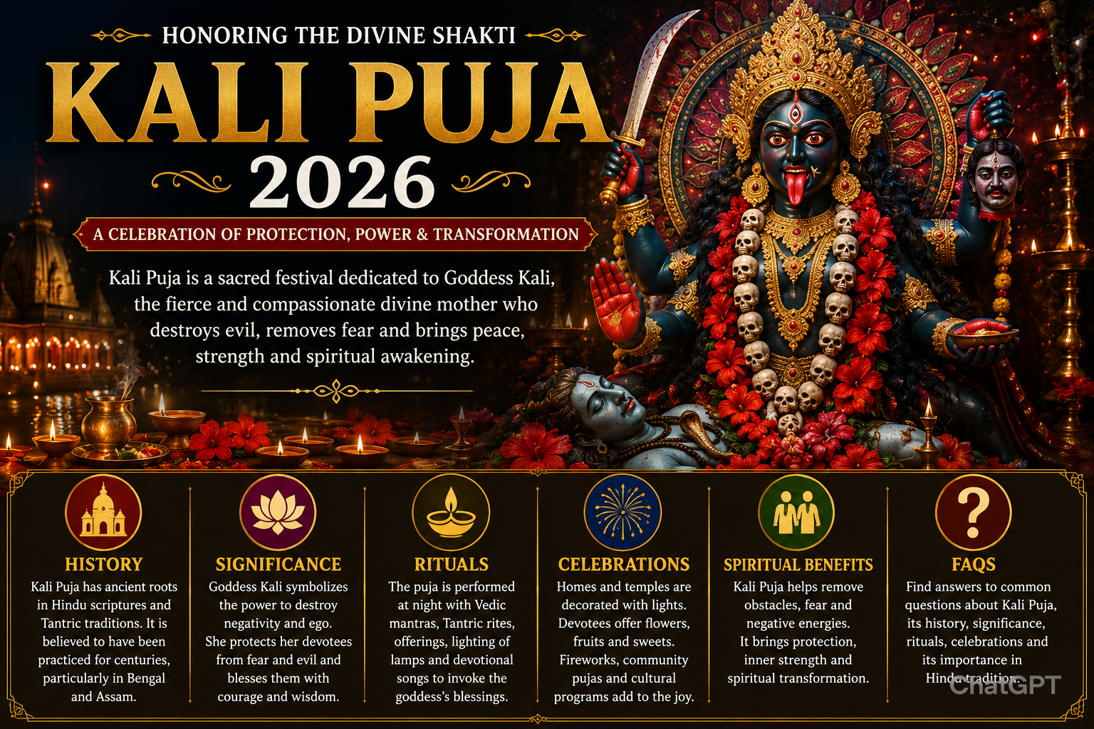 Kali Puja 2026: History, Significance, Rituals, Celebrations & Traditions