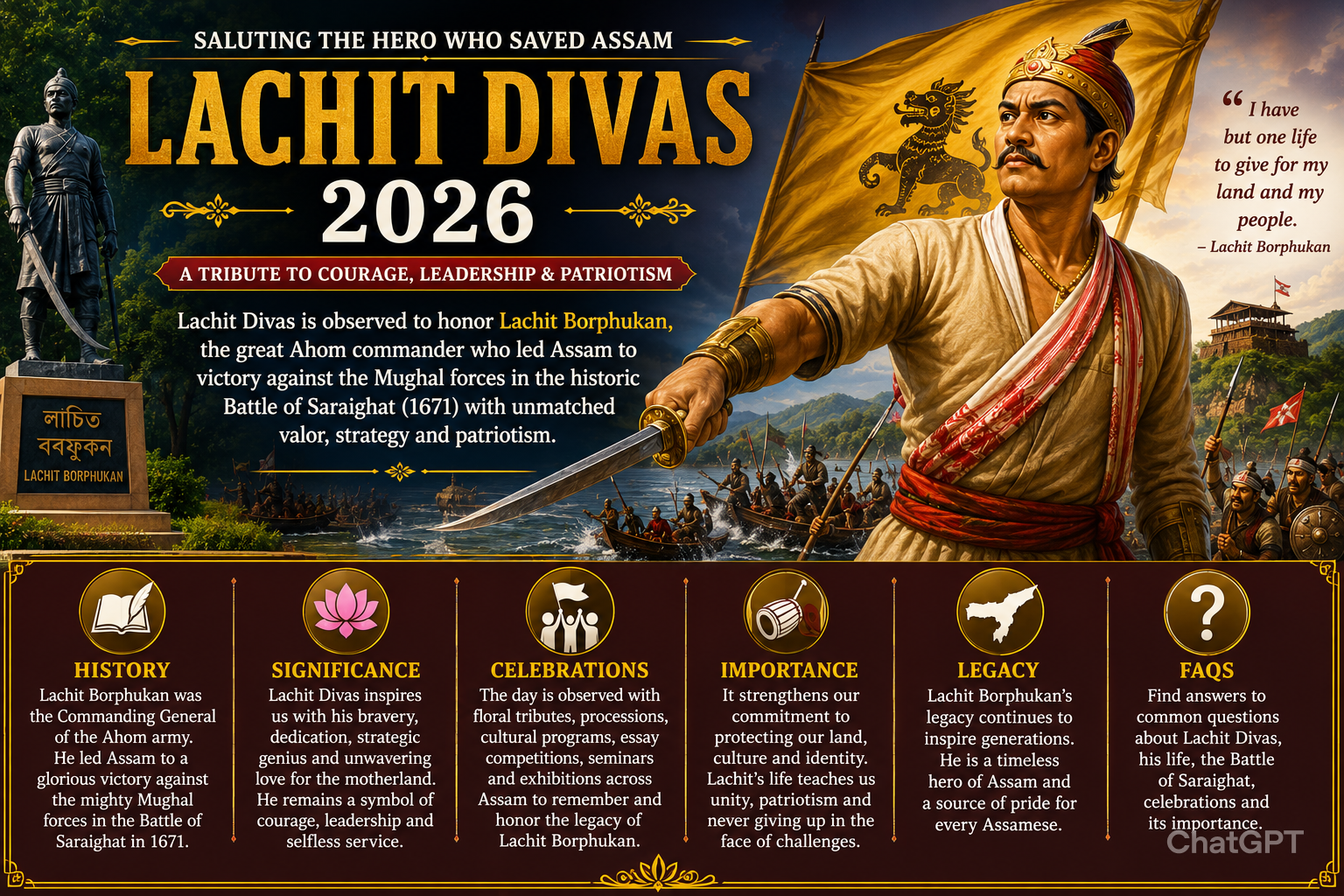 Lachit Divas 2026: History, Significance, Celebrations & Legacy of Lachit Borphukan