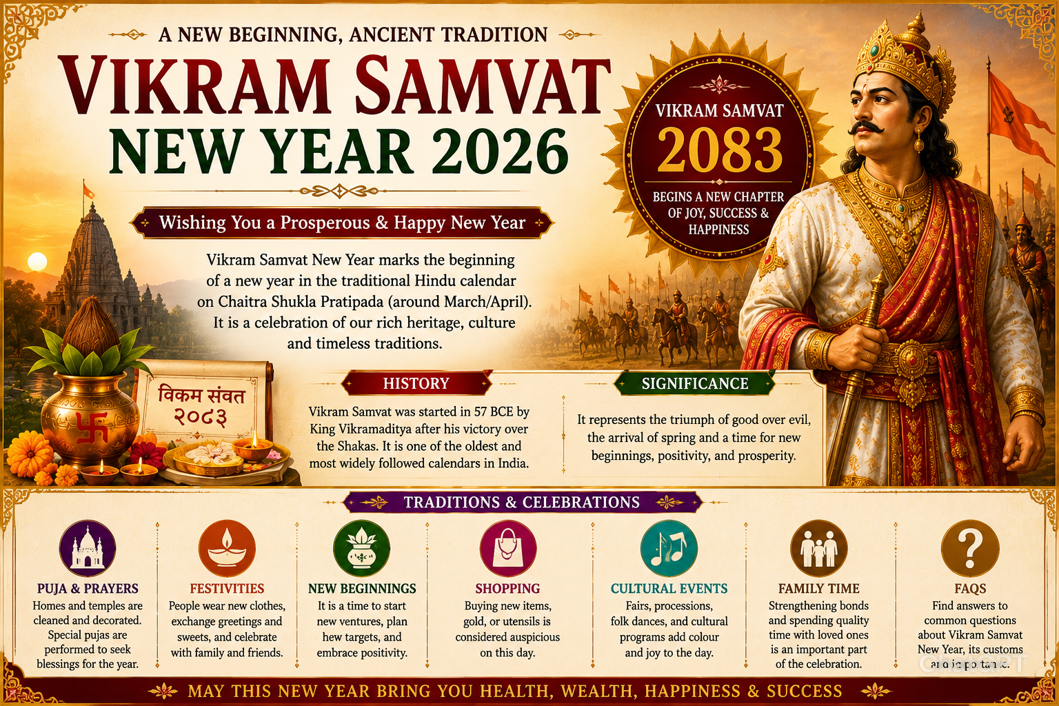 Vikram Samvat New Year 2026: History, Significance, Traditions & Celebrations