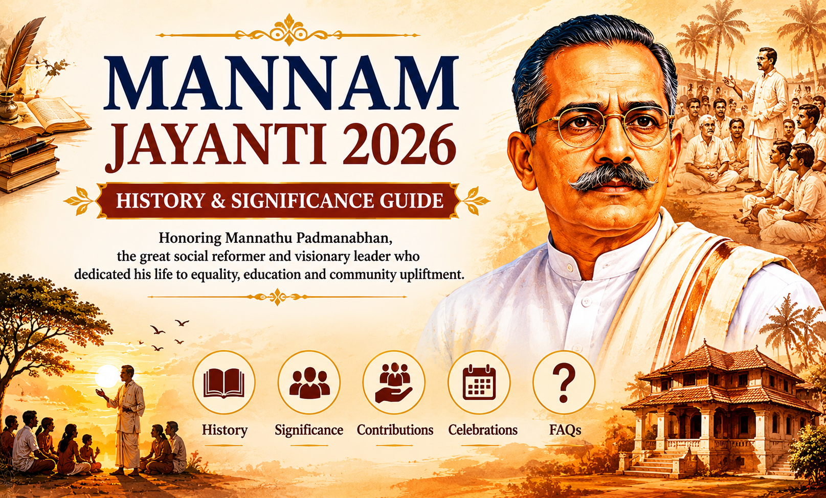 Mannam Jayanti 2026: History, Significance, Celebrations & Legacy of Mannathu Padmanabhan