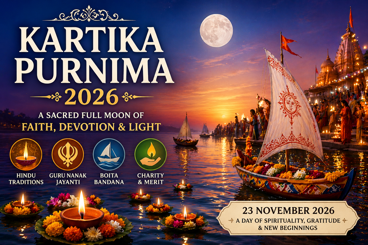 Kartika Purnima 2026 | History, Significance, Rituals & Celebrations Guide
