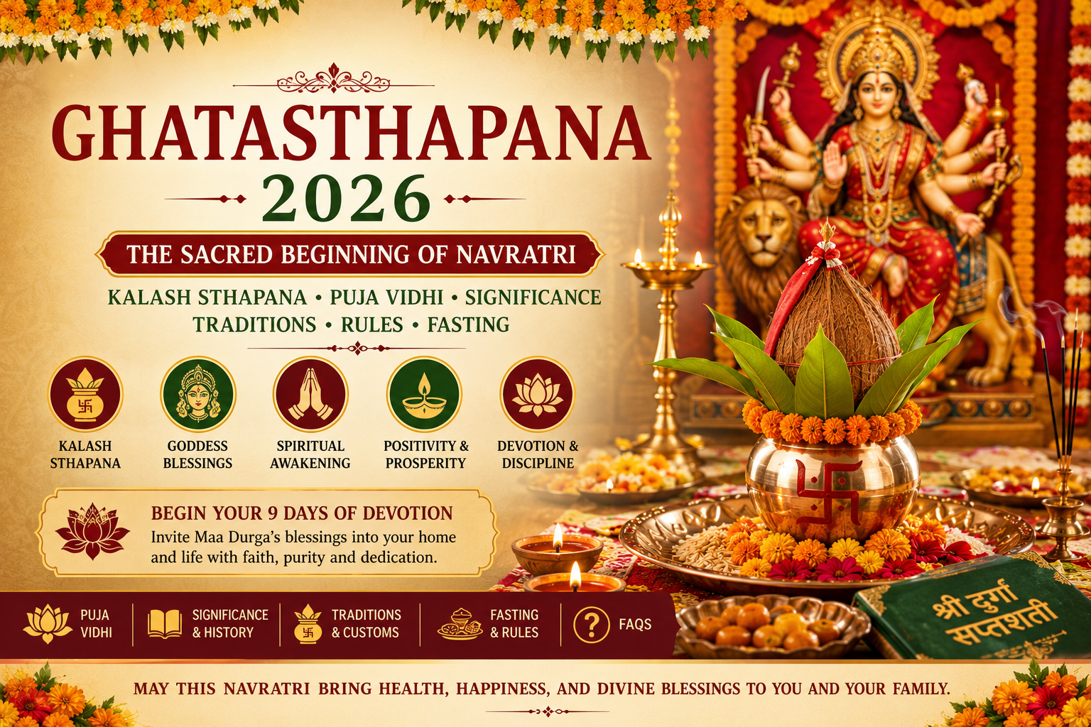 Ghatasthapana 2026 in India: Date, Rituals, Significance, Puja Vidhi & Navratri Beginning Guide