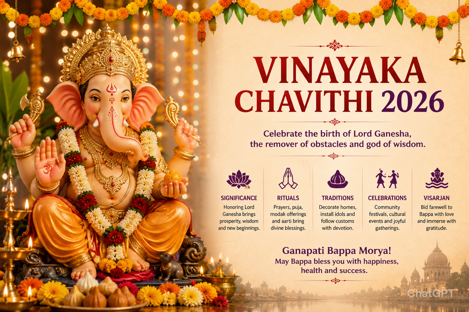 Vinayaka Chavithi 2026 in India: Date, Significance, Ganesh Puja Rituals & Celebration Guide