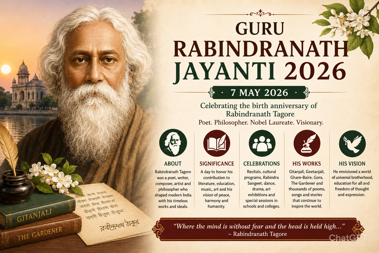 Guru Rabindranath Jayanti 2026: Birth Anniversary, History, Significance & Celebration Guide