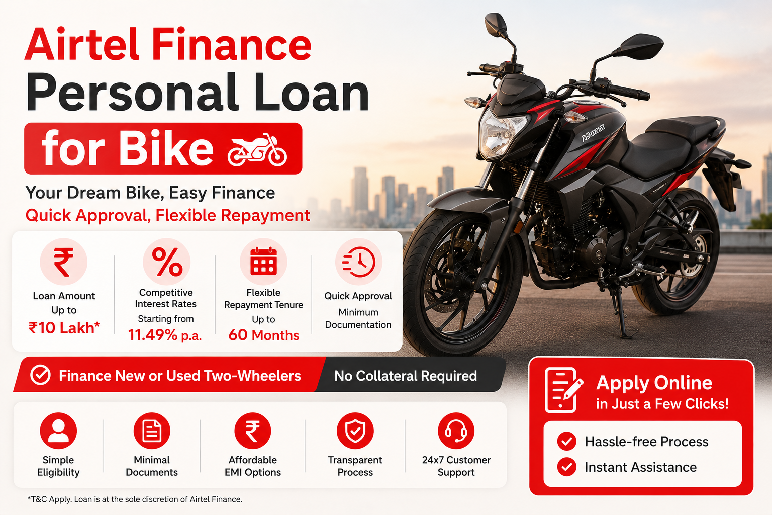 Airtel Finance Personal Loan for Bike