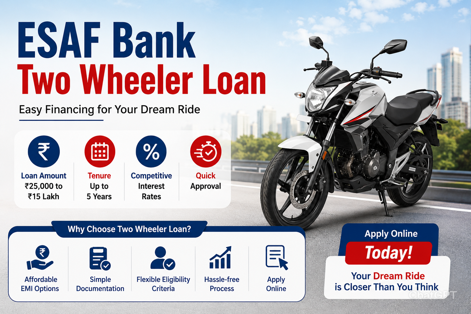 ESAF Bank Two Wheeler Loan